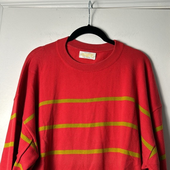 Red Stripped United Colors of Benetton Made in Italy Cozy Cotton Sweater - Large - Picture 4 of 7